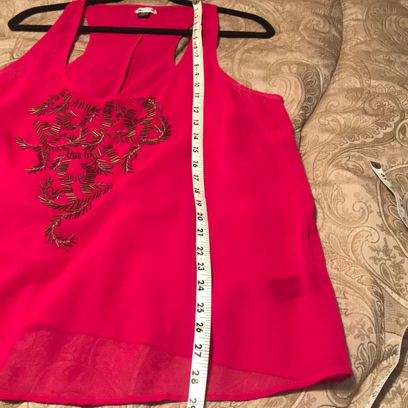 Bright pink beaded tank top - Picture 6 of 8